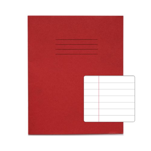 616227 Rhino Exercise Book 12mm Ruled 205X165mm Red 32 Page Pack Of 100 Ex142178 3P