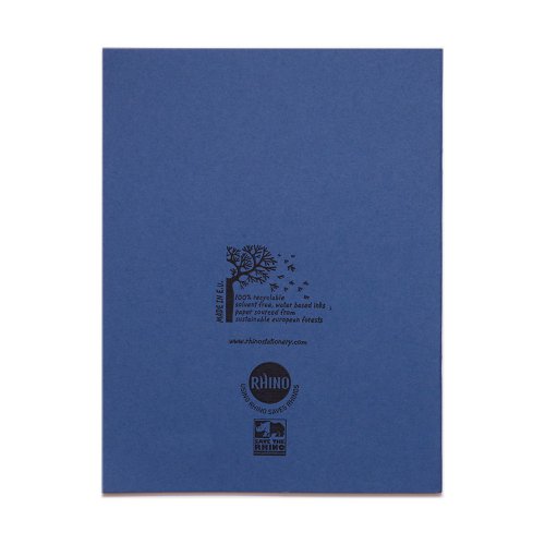 RHINO 8 x 6.5 Exercise Book 48 Page, Dark Blue, F12 (Pack of 10)
