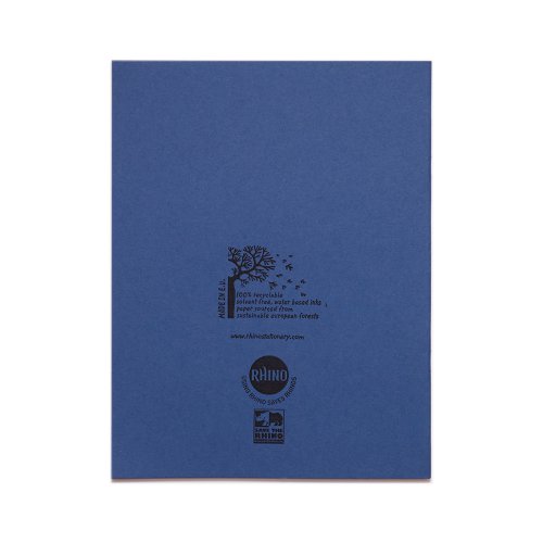 Rhino 8 x 6.5 Exercise Book 48 Page Ruled F8M Dark Blue (Pack 100) - VEX342-202-8 Exercise Books & Paper 14230VC