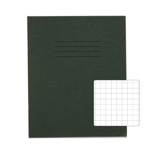 616264 Rhino Exercise Book 10mm Square205X165mm Dark Green 48 Page Pack Of 100 Ex342325 3P