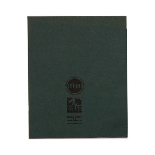616246 Rhino Exercise Book 8mm Ruled Margin 205X165mm Dark Green 48 Page Pack Of 100 Ex342192 3P