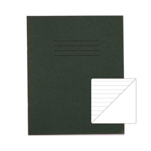 Rhino Exercise Book Plain 8mm Ruled Alternate 205X165mm Green 48 Page Pack Of 100 Ex342189 3P