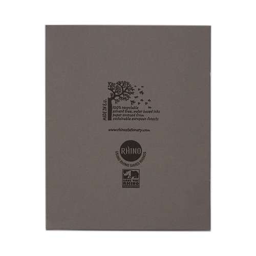 RHINO 8 x 6.5 Exercise Book 48 Page, Grey, F8M (Pack of 10)
