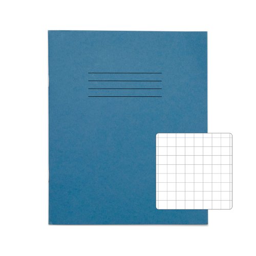 Rhino 8 x 6.5 Exercise Book 48 Page 10mm Squares S10 Light Blue (Pack 100) - VEX342-383-8