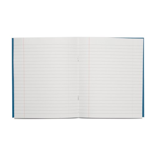 616226 Rhino Exercise Book 8mm Ruled Margin 205X165mm Blue 32 Page Pack Of 100 Ex142194 3P
