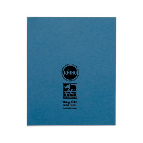 616226 Rhino Exercise Book 8mm Ruled Margin 205X165mm Blue 32 Page Pack Of 100 Ex142194 3P