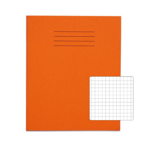 616262 Rhino Exercise Book 7mm Square 205X165mm Orange 48 Page Pack Of 100 Ex342341 3P