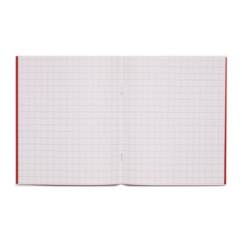 Rhino 8 x 6.5 Exercise Book 48 Page 10mm Squares S10 Red (Pack 100) - VEX342-558-6 Exercise Books & Paper 14272VC