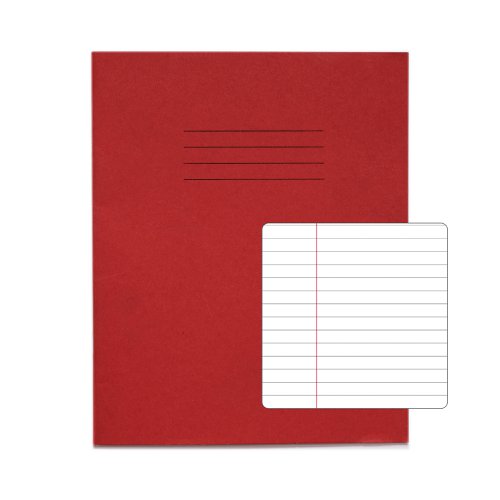 Rhino Exercise Book 6mm Ruled Margin 205X165mm Red 48 Page Pack Of 100 Ex342422 3P