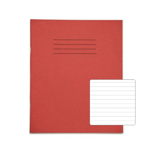 Rhino Exercise Book 8mm Ruled 205X165mm Red 48 Page Pack Of 100 Ex342626 3P