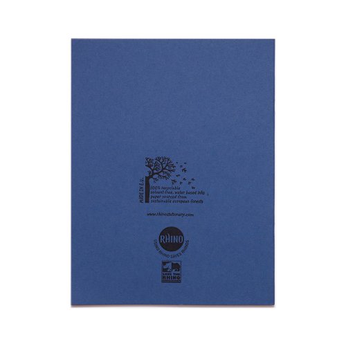 RHINO 8 x 6.5 Exercise Book 80 Pages / 40 Leaf Dark Blue 8mm Lined with Margin