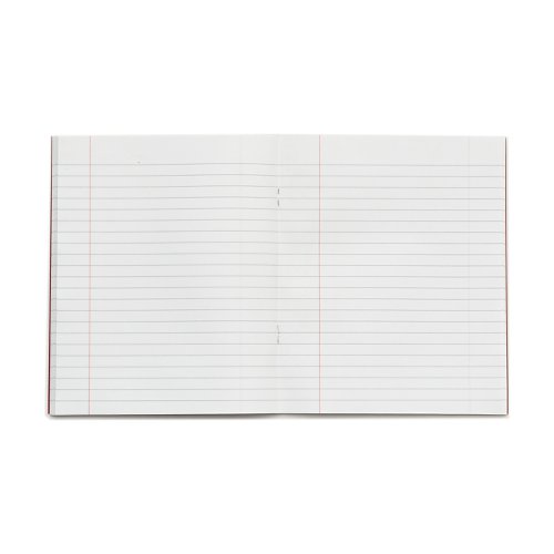616251 Rhino Exercise Book 8mm Ruled Margin 205X165mm Red 48 Page Pack Of 100 Ex342228 3P