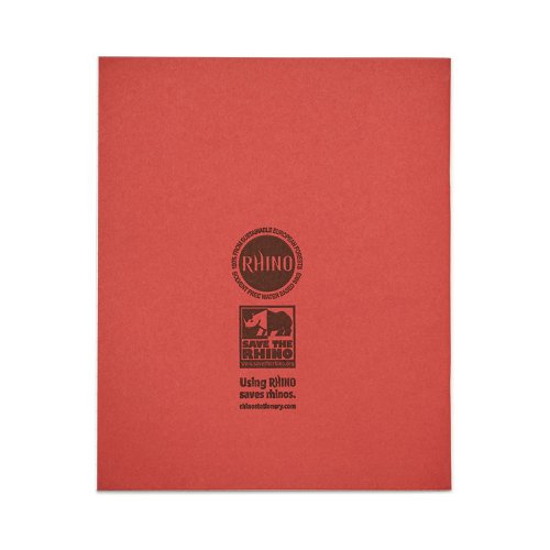 Rhino 8 x 6.5 Exercise Book 48 Page Feint Ruled 12mm Lines F12 Red (Pack 100) - VEX342-66-8