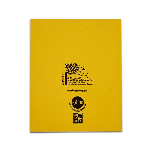 RHINO 8 x 6.5 Exercise Book 80 Pages / 40 Leaf Yellow 8mm Lined with Margin