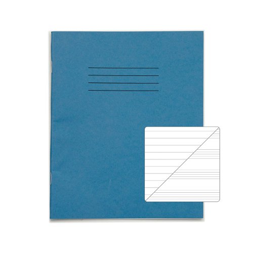 Rhino 8 x 6.5 Music Book 48 Page Ruled 8mm Feint Lines One Side 8 Music Staves On The Reverse F8/M8 Light Blue (Pack 100) - VMU013-0-8 Exercise Books & Paper 14426VC