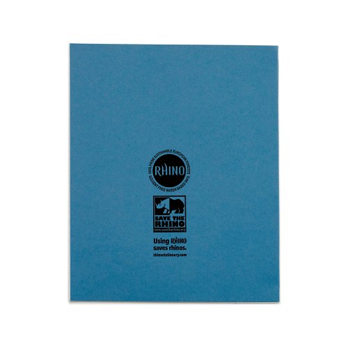 Rhino 8 x 6.5 Music Book 48 Page Ruled 8mm Feint Lines One Side 8 Music Staves On The Reverse F8/M8 Light Blue (Pack 100) - VMU013-0-8