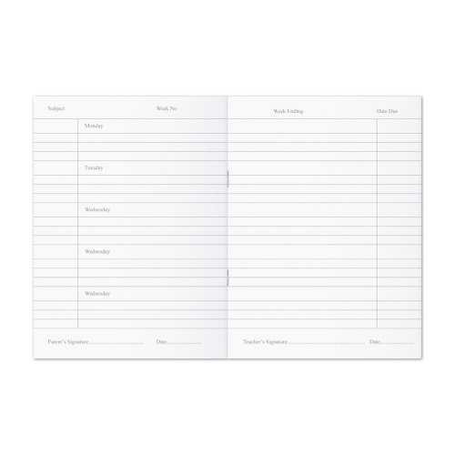 RHINO 8 x 6 Homework Diary 84 Page, 5-Day Week (Pack of 100)