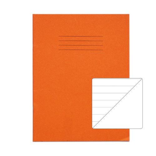 RHINO 9 x 7 Exercise Book 48 pages / 24 Leaf Orange 12mm Lined with Margin