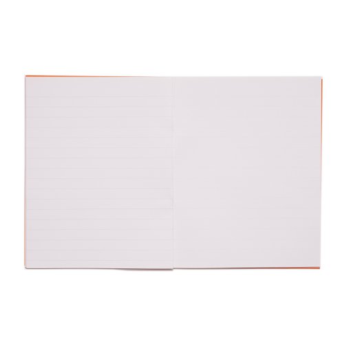 Rhino 9 x 7 A5+ Exercise Book 48 Page Feint Ruled 12mm With Plain Reverse Orange (Pack 100) - VAG014-2 Exercise Books & Paper 15119VC