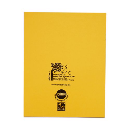 RHINO 9 x 7 Exercise Book 48 Pages / 24 Leaf Yellow 7mm Squared