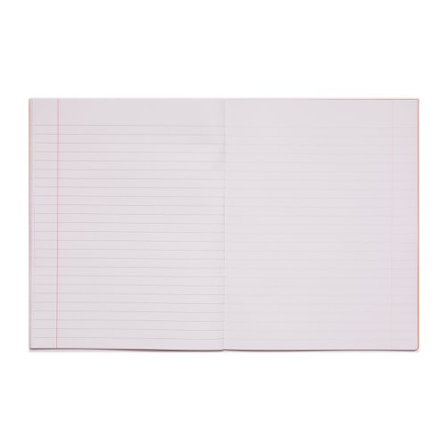 RHINO 9 x 7 Exercise Book 80 Pages / 40 Leaf Orange 8mm Lined with Margin with Plain Reverse