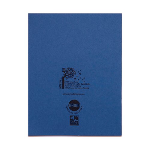 RHINO 9 x 7 Exercise Book 48 Pages / 24 Leaf Dark Blue 8mm Lined with Margin