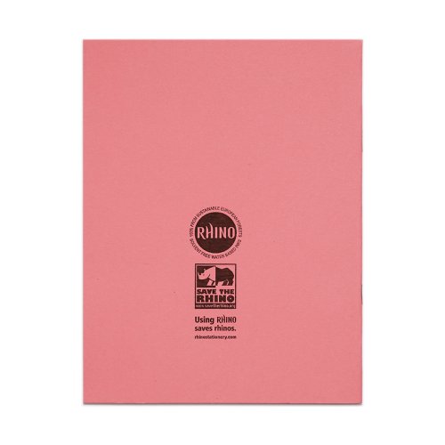 RHINO 9 x 7 Exercise Book 48 Page, Pink, F8M (Pack of 10)