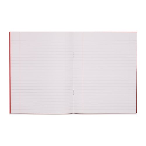 RHINO 9 x 7 Exercise Book 48 Pages / 24 Leaf Red 8mm Lined with Margin