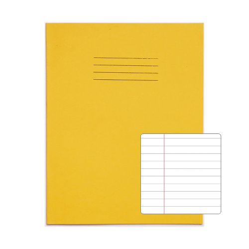RHINO 9 x 7 Exercise Book 48 Pages / 24 Leaf Yellow 8mm Lined with Margin