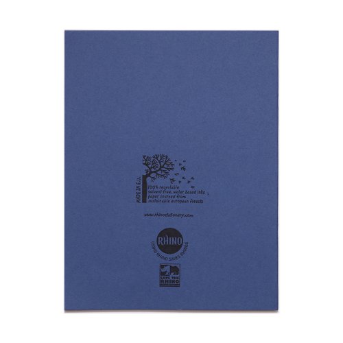RHINO 9 x 7 Exercise Book 80 Pages / 40 Leaf Dark Blue Plain