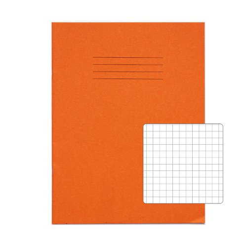 RHINO 9 x 7 Exercise Book 80 Pages / 40 Leaf Orange 7mm Squared