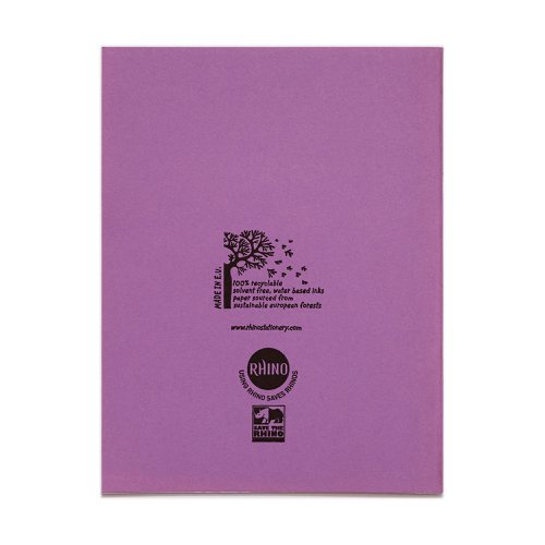 Rhino 9 x 7 Exercise Book 80 Page Ruled F8M Purple (Pack 100) - VEX554-300-6 14307VC