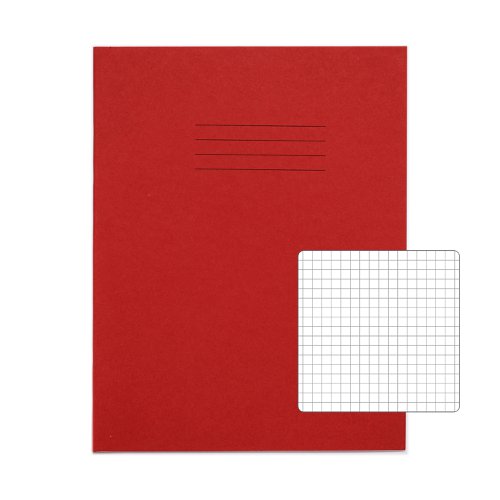 RHINO 9 x 7 Exercise Book 80 Pages / 40 Leaf Red 5mm Squared