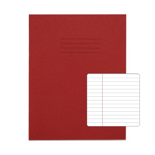 RHINO 9 x 7 Exercise Book 80 Page, Red, F6M (Pack of 10)