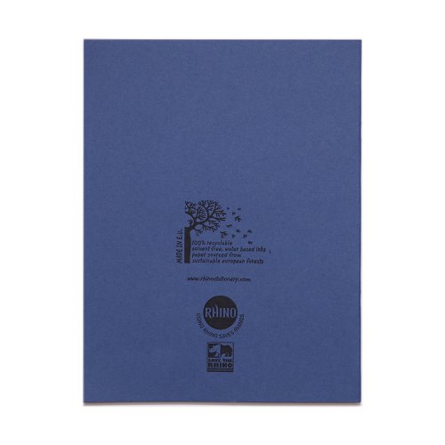 14286VC - Rhino 9 x 7 Exercise Book 80 Page Ruled F8M Dark Blue (Pack 100) - VEX554-106-4