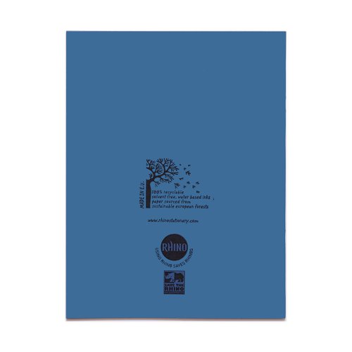 Rhino 9 x 7 Exercise Book 80 Page Ruled F8M Light Blue (Pack 100) - VEX554-119-2 Exercise Books & Paper 14293VC