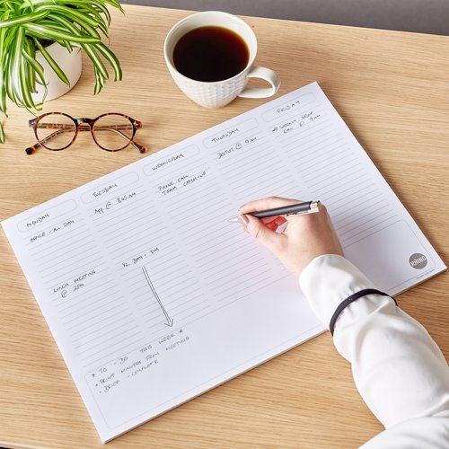RHINO Desk Pad; 5-Column Planner; A3; 90gsm FSC Paper; 50 Sheets (Pack of 10)