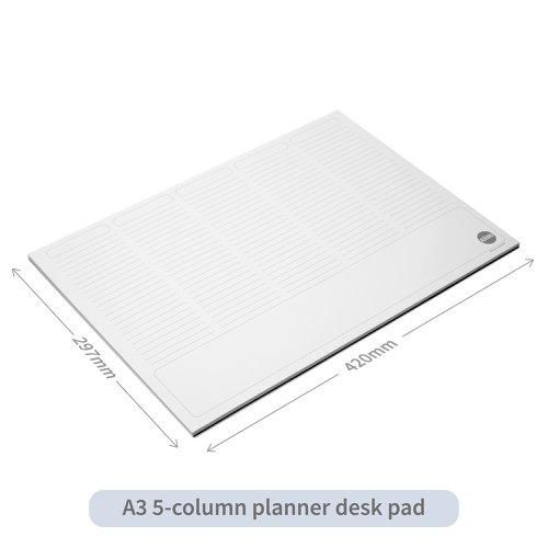 RHINO Desk Pad; 5-Column Planner; A3; 90gsm FSC Paper; 50 Sheets (Pack of 10)
