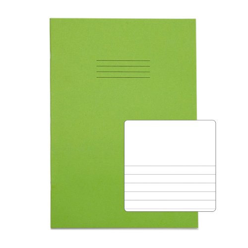 RHINO A4 Exercise Book 32 Pages / 16 Leaf Light Green Top Half Plain and Bottom Half 8mm Lined