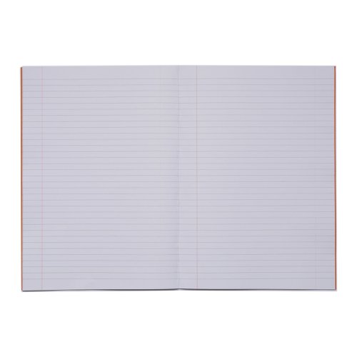Rhino A4 Exercise Book 32 Page Orange Feint Ruled Margin 8mm (Pack 100) - VDU014-29-0 Victor Stationery