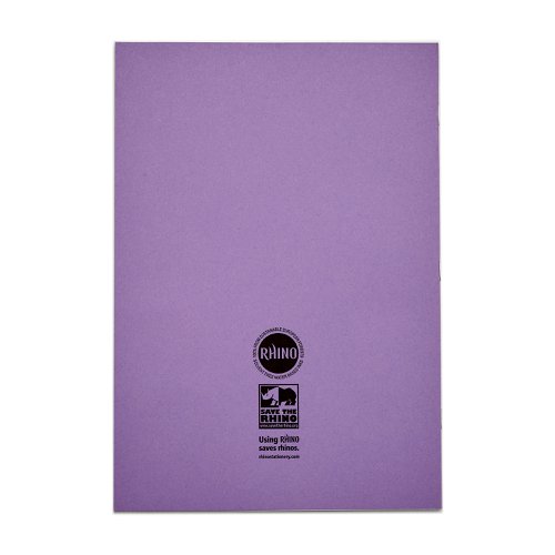 Rhino A4 Exercise Book 32 Page 20mm Squared Purple (Pack 100) - VDU014-300-0