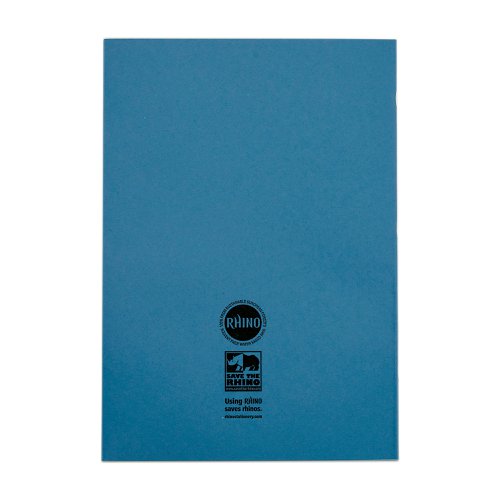 RHINO A4 Special Exercise Book 48 Page, Light Blue with Tinted Blue Paper, F8M (Pack of 10)