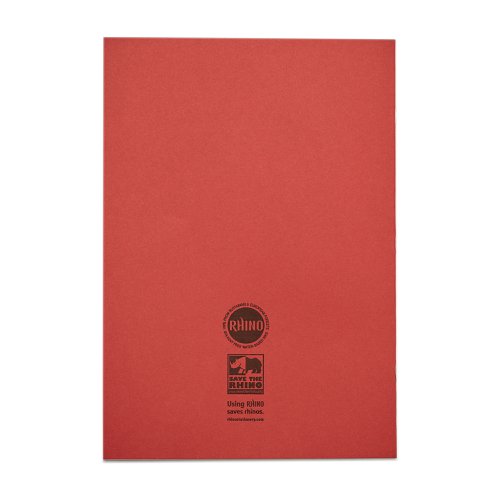 Rhino A4 Exercise Book 48 page Feint Ruled 8mm Red (Pack 100) - VEX681-437-0 14720VC Buy online at Office 5Star or contact us Tel 01594 810081 for assistance