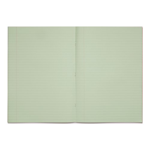 14587VC - Rhino A4 Special Exercise Book 48 Page Ruled F8M Red with Tinted Green Paper (Pack 10) - EX68184G-0