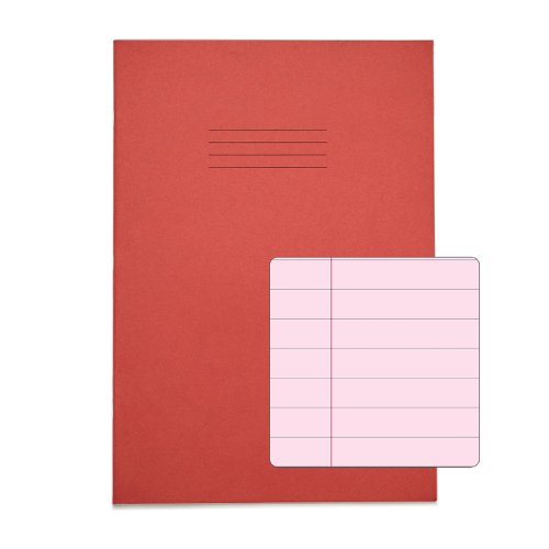 Rhino Special Exercise Book A4 F12M Red Cover Pink 48 Page Ex681109Pp 3P