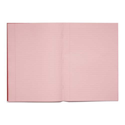 Rhino A4 Special Exercise Book 48 Page Ruled F8M Red with Tinted Pink Paper (Pack 10) - EX68184PP-8 14594VC Buy online at Office 5Star or contact us Tel 01594 810081 for assistance