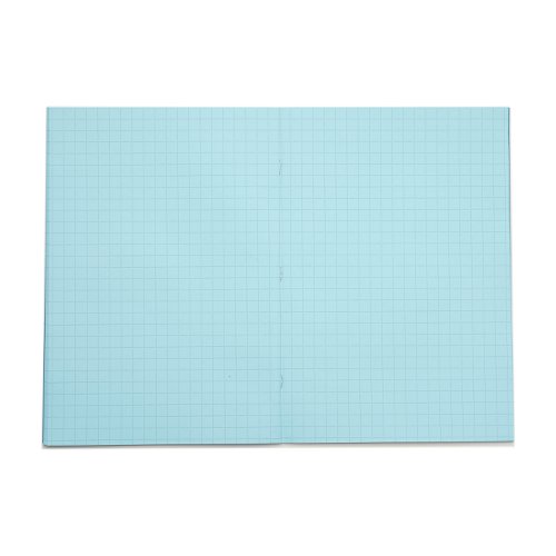 Rhino A4 Special Exercise Book 48 Page 12mm Squares S10 Light Blue with Tinted Blue Paper (Pack 10) - EX681339B-2 Exercise Books & Paper 14538VC