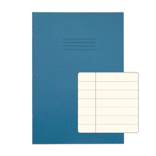 RHINO A4 Special Exercise Book 48 Page, Light Blue with Tinted Cream Paper, F12M (Pack of 50)