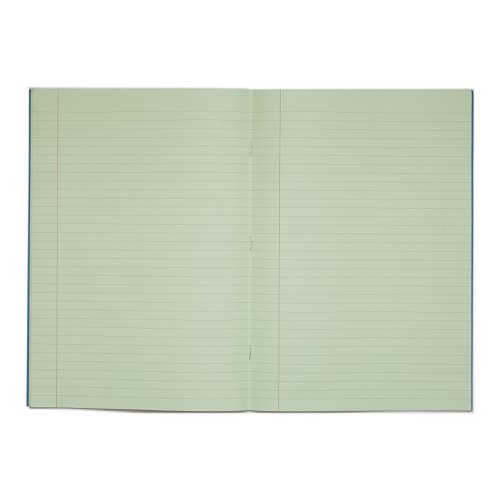 Rhino A4 Special Exercise Book 48 Page Ruled F8M Light Blue with Tinted Green Paper (Pack 10) - EX68197G-8 Exercise Books & Paper 14622VC
