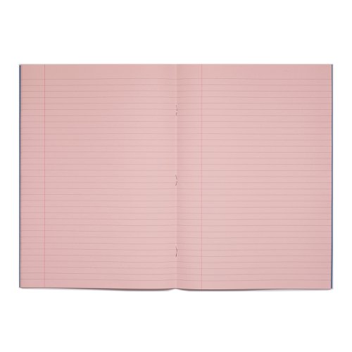 RHINO A4 Special Exercise Book 48 Page, Light Blue with Tinted Pink Paper, F8M (Pack of 10)